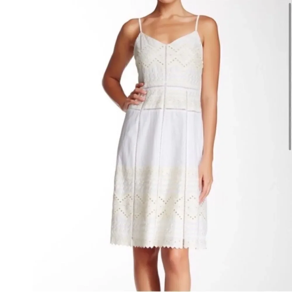 Tory Burch Tiara Embroidered Cotton A-Line Dress 4